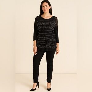 🖤 Jeans by Buffalo Black Sheer Studded Top